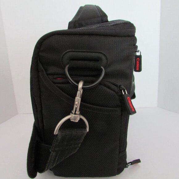 Canon DSRL Camera Bag Black Red Padded Interior Detachable Adjustable Strap - Picture 6 of 11